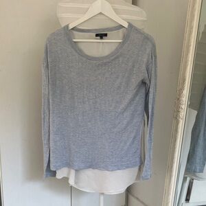 H&M Light Blue and White Layered Long Sleeve Top